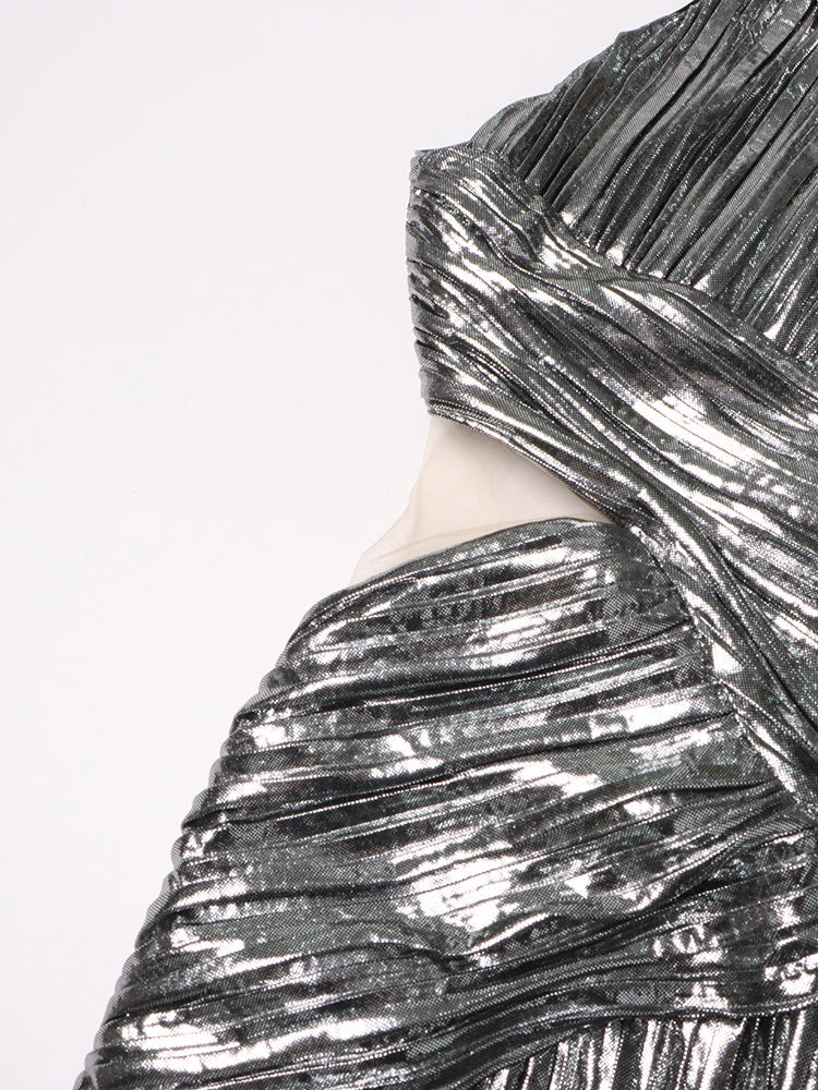 Kreuzmuster Faltenkleid