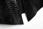 Patent Croco Glam – Glänzendes Schwarz Echtleder