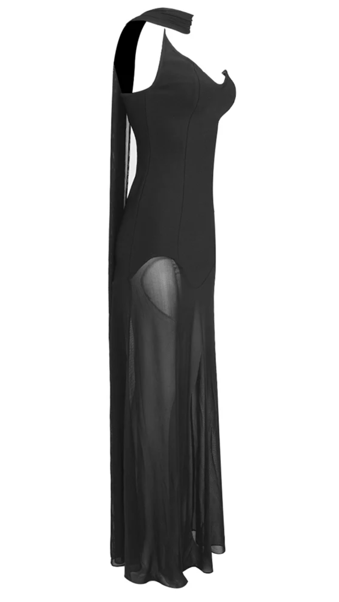 Urla - Abendkleid mit Mesh-Rock